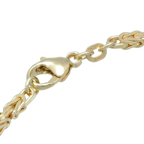 Massives Königsarmband aus hochglanzpoliertem Gold (585er 14k Gold), ca. 2,5 mm Breite, ca. 21cm lang - Made in Germany mit FBM Stempel