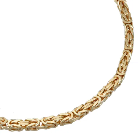 Massives Königsarmband aus hochglanzpoliertem Gold (585er 14k Gold), ca. 2,5 mm Breite, ca. 21cm lang - Made in Germany mit FBM Stempel