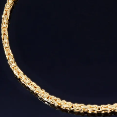 Feines, massives Königsarmband aus hochglanzpoliertem Gold (585er 14k Gold), ca. 1,8 mm Breite, ca. 18,5cm lang - Made in Germany mit FBM Stempel