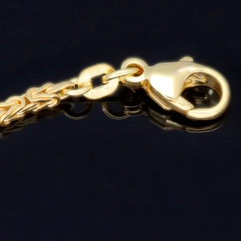 Feines, massives Königsarmband aus hochglanzpoliertem Gold (585er 14k Gold), ca. 1,8 mm Breite, ca. 18,5cm lang - Made in Germany mit FBM Stempel