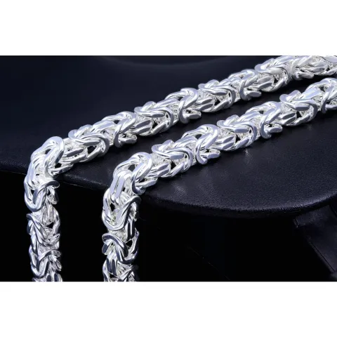 MEGA Breite, massive, diamantierte Königskette aus hochwertigem 925 Sterling-Silber (ca. 65cm Länge, 8mm Breite)