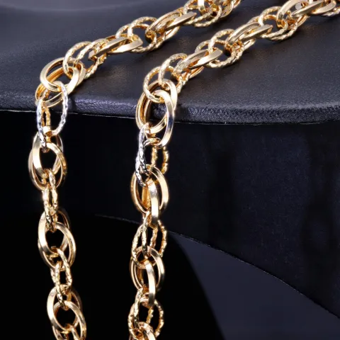 Modische Halskette für Damen aus edlem 14K 585 Gelbgold mit filigranem Design in ca. 49cm Länge (ca. 10g)