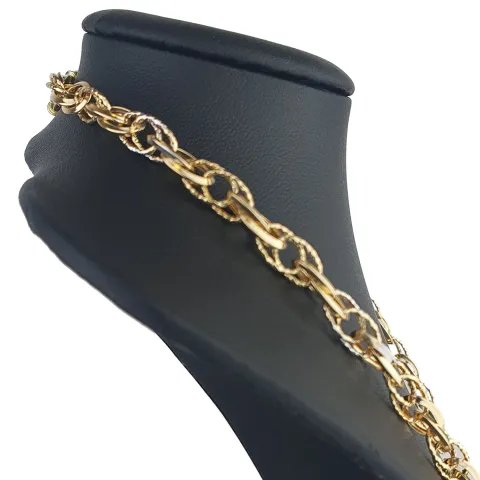 Modische Halskette für Damen aus edlem 14K 585 Gelbgold mit filigranem Design in ca. 49cm Länge (ca. 10g)