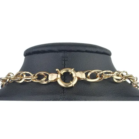 Modische Halskette für Damen aus edlem 14K 585 Gelbgold mit filigranem Design in ca. 49cm Länge (ca. 10g)