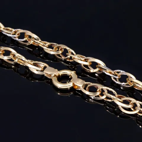Modische Halskette für Damen aus edlem 14K 585 Gelbgold mit filigranem Design in ca. 49cm Länge (ca. 10g)