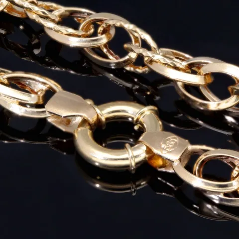 Modische Halskette für Damen aus edlem 14K 585 Gelbgold mit filigranem Design in ca. 49cm Länge (ca. 10g)