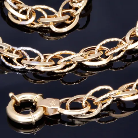 Modische Halskette für Damen aus edlem 14K 585 Gelbgold mit filigranem Design in ca. 49cm Länge (ca. 10g)