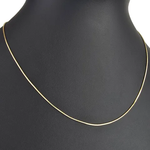 Kurze, glänzende Schlangenkette für Damen aus edlem 585 (14k) Gold in ca. 45cm ca. 1 mm