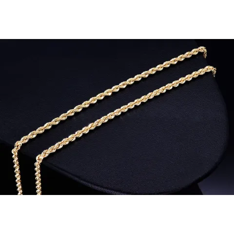Funkelnde Kordelkette in ca. 60 cm Länge aus hochwertigem 585er Gold 14k ca. 2mm Breite