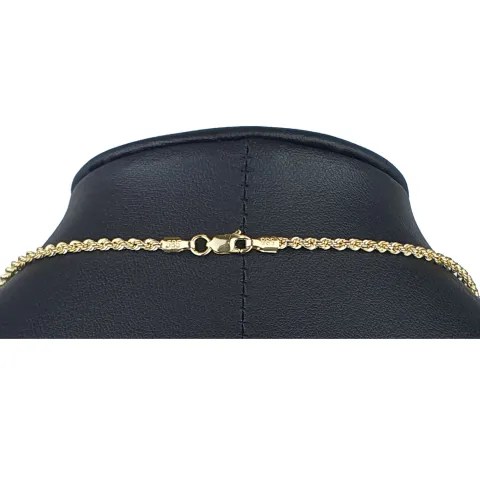 Funkelnde Kordelkette in ca. 60 cm Länge aus hochwertigem 585er Gold 14k ca. 2mm Breite