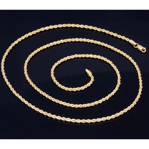 Funkelnde Kordelkette in ca. 60 cm Länge aus hochwertigem 585er Gold 14k ca. 2mm Breite