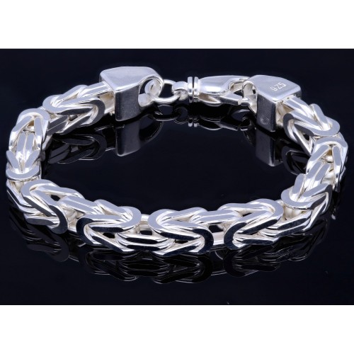 Silberarmband Königsarmband aus Silber (ca. 79g, 23cm Länge, 8mm Breite) 925er Sterlingsilber