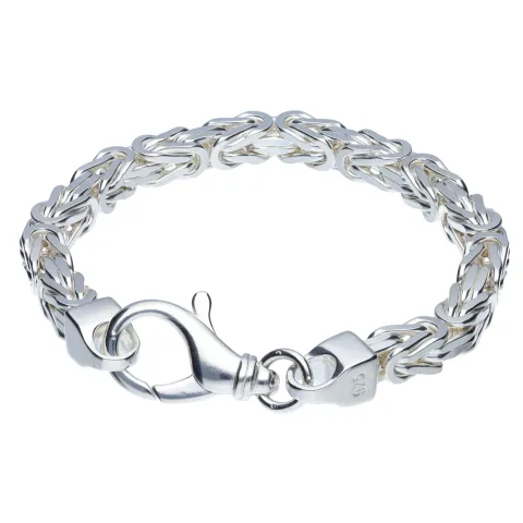 Silberarmband Königsarmband aus Silber (ca. 79g, 23cm Länge, 8mm Breite) 925er Sterlingsilber