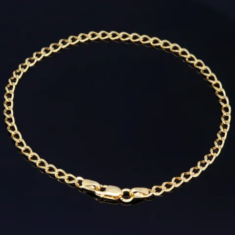 Feines Panzerarmband aus hochwertigem 585er 14k Gold, ca. 3mm breit, 19cm lang
