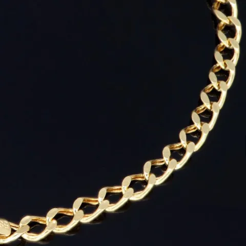 Feines Panzerarmband aus hochwertigem 585er 14k Gold, ca. 3mm breit, 19cm lang
