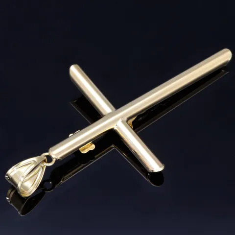 Kruzifix-Anhänger - Jesus Christus Kreuz aus edlem Gold 14k/585 Bicolor Gelbgold und Weißgold