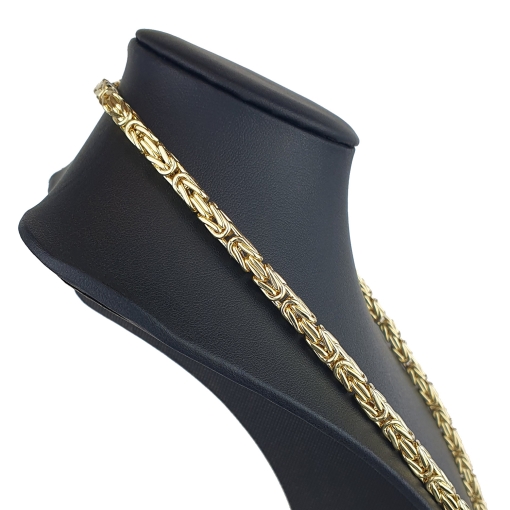 Exklusive Königskette aus funkelndem 585er Gelbgold (14k)- ca. 65cm lang, 5mm breit