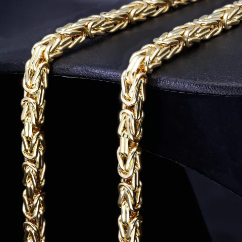 Exklusive Königskette aus funkelndem 585er Gelbgold (14k)- ca. 65cm lang, 5mm breit