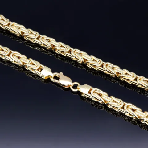 Exklusive Königskette aus funkelndem 585er Gelbgold (14k)- ca. 65cm lang, 5mm breit