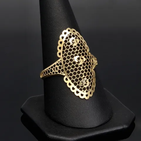 Feiner Damenring aus edlem 585 14K Gold Ringgröße ca. 57-58