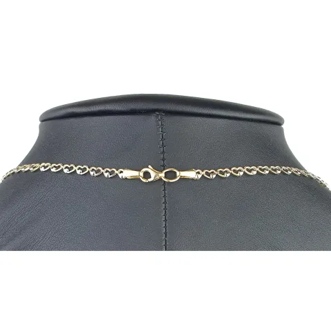 Collier für Damen aus 585 (14k) Bicolor Gold (Gelb- und Weißgold) mit einem von Zirkoniasteinen besetzten Anhänger (ca. 47 cm)