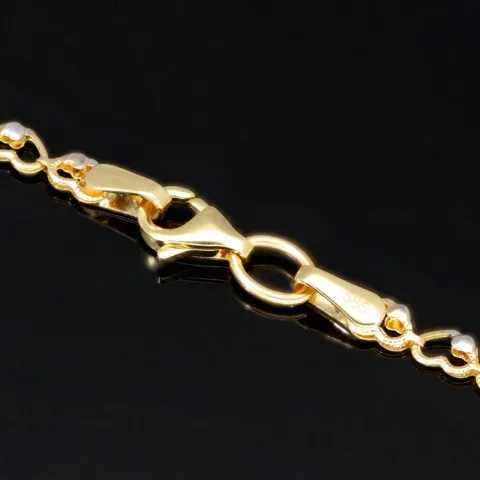 Collier für Damen aus 585 (14k) Bicolor Gold (Gelb- und Weißgold) mit einem von Zirkoniasteinen besetzten Anhänger (ca. 47 cm)
