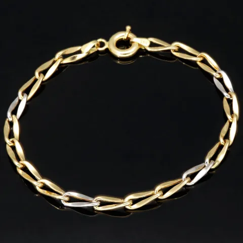 Funkelndes Armband aus hochwertigem Bicolor 585 14K Gold (ca. 19-20 cm Länge)