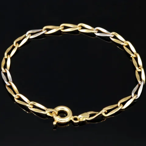 Funkelndes Armband aus hochwertigem Bicolor 585 14K Gold (ca. 19-20 cm Länge)
