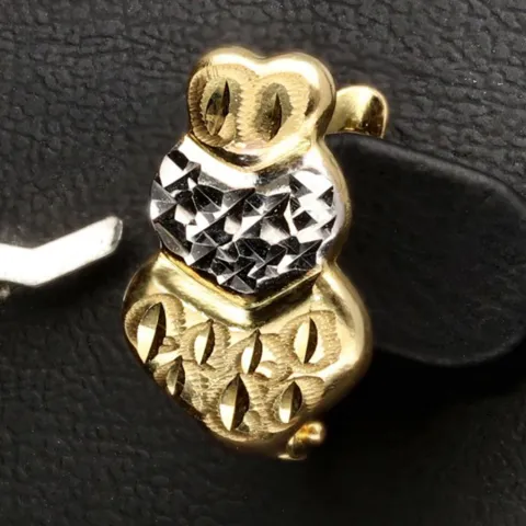 Bicolor Ohrringe in kunstvollem Design in 14K / 585 Gelbgold und Weißgold