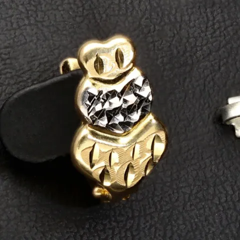 Bicolor Ohrringe in kunstvollem Design in 14K / 585 Gelbgold und Weißgold