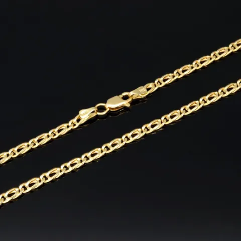 Hochwertige Goldkette in filigranem Design aus massivem 585 14k Gelbgold (ca. 50 cm lang, 3 mm breit)