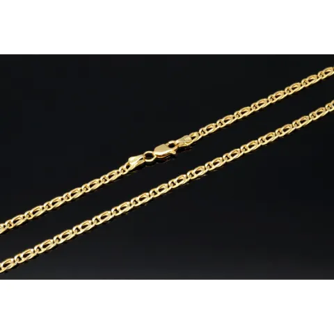 Hochwertige Goldkette in filigranem Design aus massivem 585 14k Gelbgold (ca. 50 cm lang, 3 mm breit)