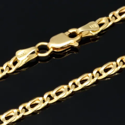 Hochwertige Goldkette in filigranem Design aus massivem 585 14k Gelbgold (ca. 50 cm lang, 3 mm breit)