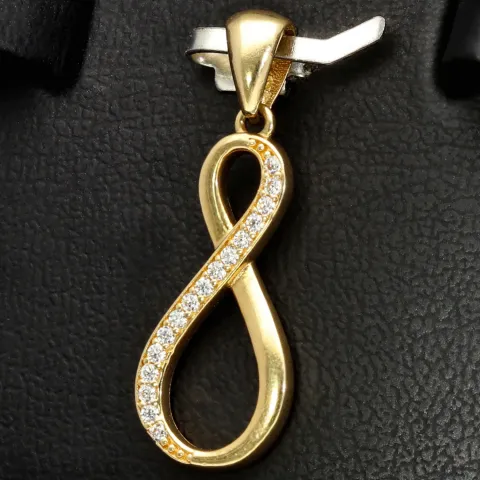 Unendlichkeitszeichen - Gold - Anhänger mit Zirkonia in edlem 585 14K Gold