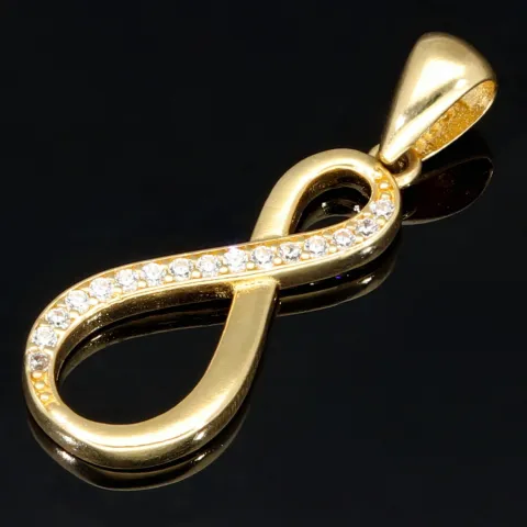 Unendlichkeitszeichen - Gold - Anhänger mit Zirkonia in edlem 585 14K Gold