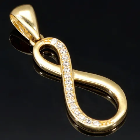 Unendlichkeitszeichen - Gold - Anhänger mit Zirkonia in edlem 585 14K Gold