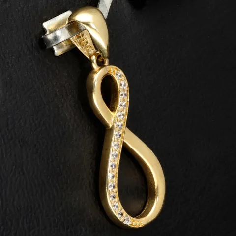 Unendlichkeitszeichen - Gold - Anhänger mit Zirkonia in edlem 585 14K Gold