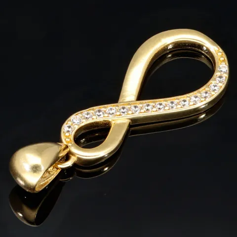 Unendlichkeitszeichen - Gold - Anhänger mit Zirkonia in edlem 585 14K Gold