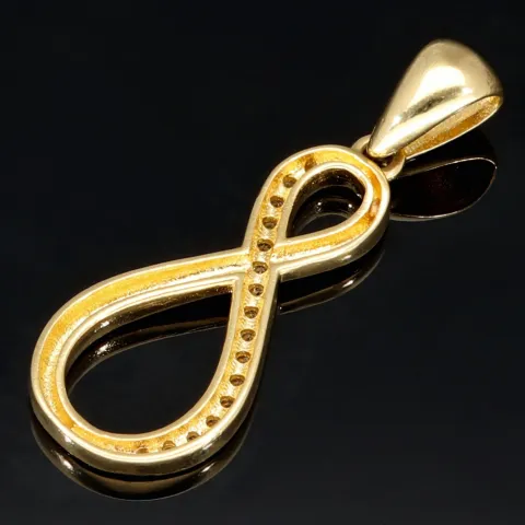Unendlichkeitszeichen - Gold - Anhänger mit Zirkonia in edlem 585 14K Gold
