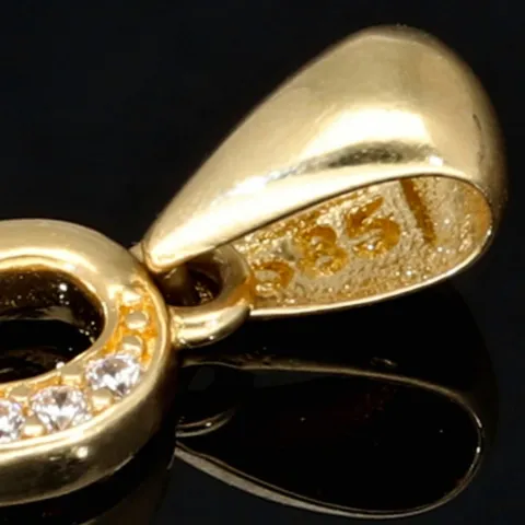 Unendlichkeitszeichen - Gold - Anhänger mit Zirkonia in edlem 585 14K Gold
