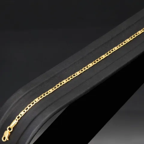 Feines Figaro Armband aus funkelndem 585 14k Gold, ca. 2mm breit, 19,5 cm lang