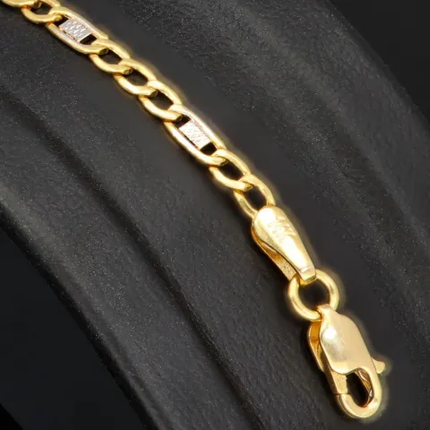 Armband aus 585er (14k) Bicolor Gold (Gelbgold und Weißgold) in ca. 19 cm Länge und 2,5mm Breite