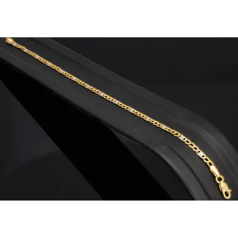 Armband aus 585er (14k) Bicolor Gold (Gelbgold und Weißgold) in ca. 19 cm Länge und 2,5mm Breite