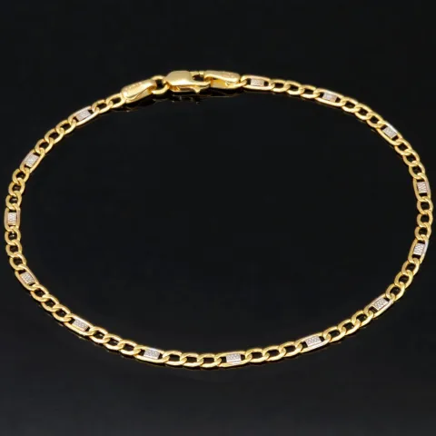 Armband aus 585er (14k) Bicolor Gold (Gelbgold und Weißgold) in ca. 19 cm Länge und 2,5mm Breite