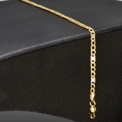 Armband aus 585er (14k) Bicolor Gold (Gelbgold und Weißgold) in ca. 19 cm Länge und 2,5mm Breite