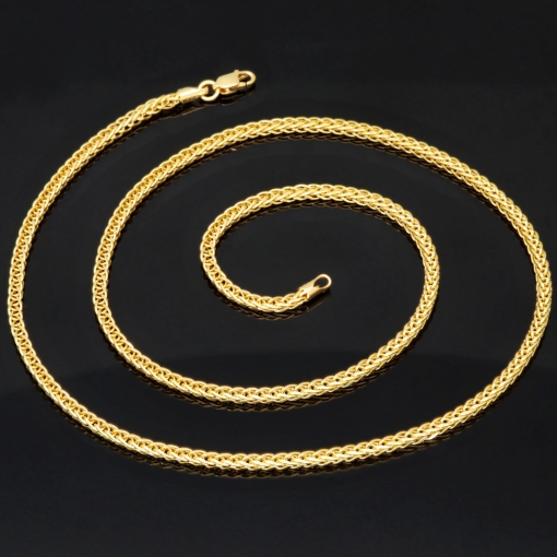 Exklusive Goldkette / Fuchsschwanzkette in filigranem Design in hochwertigem 585 14k Gelbgold (ca. 55cm lang, 2mm breit)