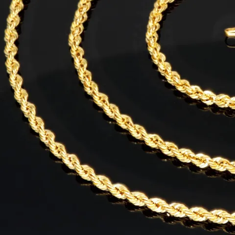 Edle Kordelkette in ca. 60 cm Länge aus hochwertigem 585er Gold 14k ca. 2,5 mm Breite