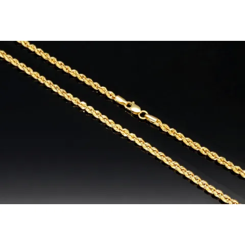 Edle Kordelkette in ca. 60 cm Länge aus hochwertigem 585er Gold 14k ca. 2,5 mm Breite
