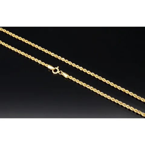 Funkelnde Kordelkette in ca. 60 cm Länge aus wertvollem 585er Gelbgold 14k ca. 2mm Breite