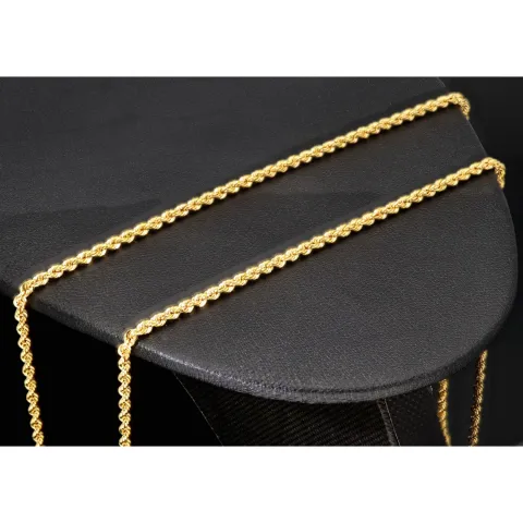Funkelnde Kordelkette in ca. 60 cm Länge aus wertvollem 585er Gelbgold 14k ca. 2mm Breite